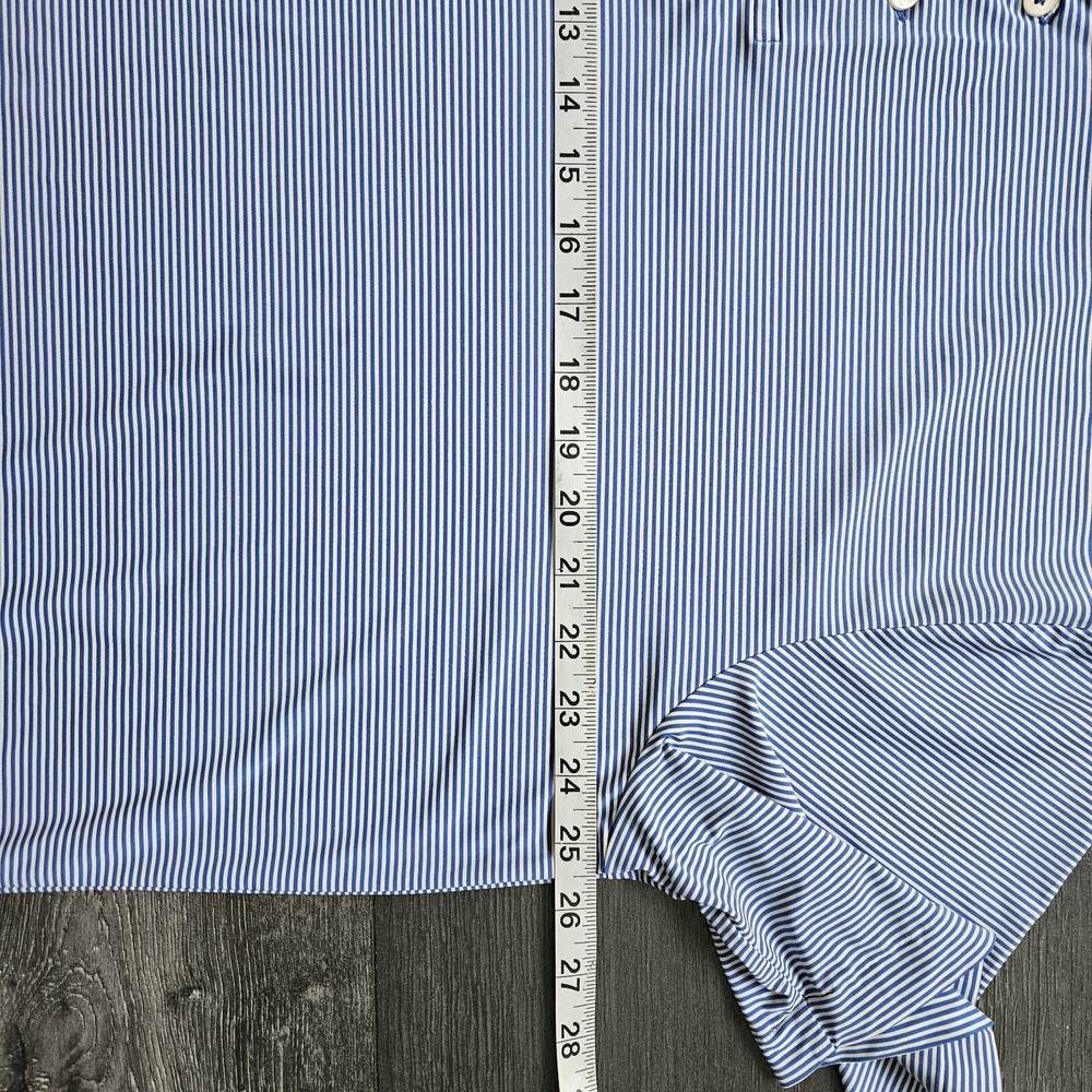 RLX Ralph Lauren Polo Shirt Men XL Blue Striped Stretch Performance Golf Preppy - Picture 9 of 10